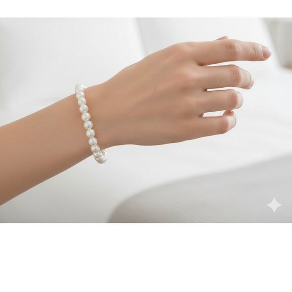 BUNDLE ONLY New Classic Beads Beaded Bracelet Stretch Faux Pearl Heavy Cold - Picture 4 of 4